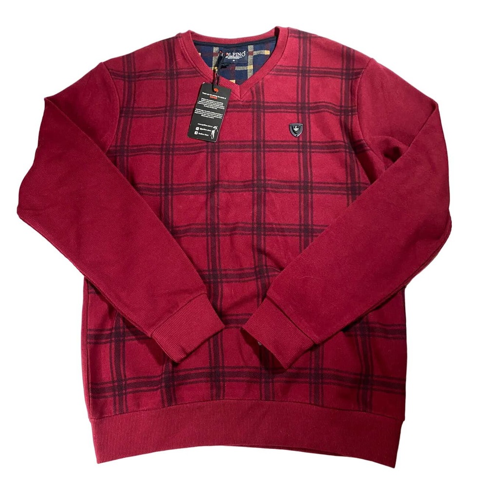 NWT Golfino High Tech Performance Wear Plaid Golf Sweater Men's Size M